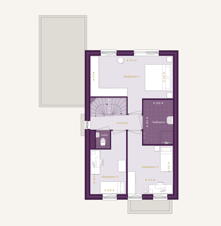 Verdieping 1 - Type J - Vrijstaande woning